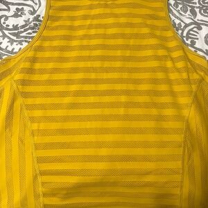 Yellow Striped Athletic Tank Top